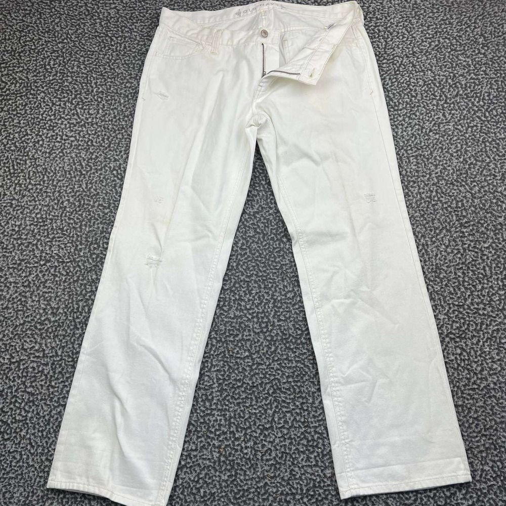 Old Navy Jeans Women 14 White Cotton Straight Leg Regular 38x31
